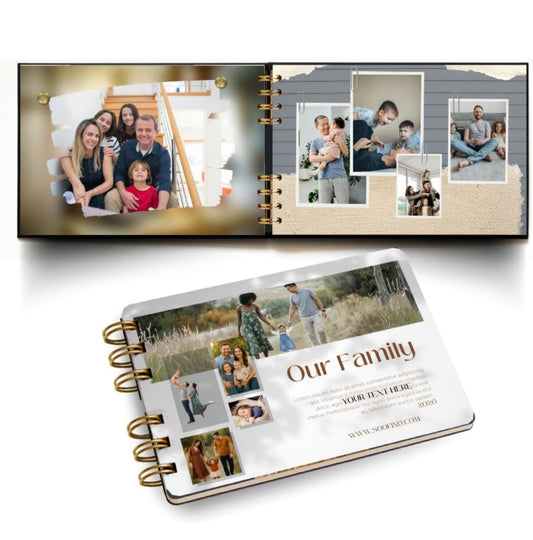Personalized Photo Album , 22 Pages, 33 images| Waterproof, Premium Print Quality | Golden Wiro Binding | Best Gift for Anniversary, Birthday, Travel Memories