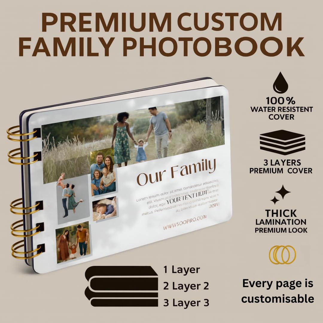 Customised Anniversary Photobook 22 pages 33 Images Premium Print | A4 size laminated hard sheet | Wedding,Couple gifting | Cover water resistance | CUSTOMISED ALL PHOTO PRINTING