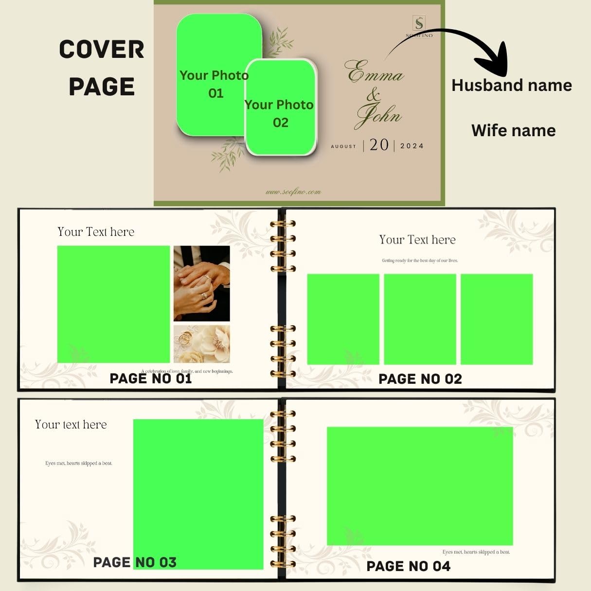 Customised Anniversary Photobook 22 pages 33 Images Premium Print | A4 size laminated hard sheet | Wedding,Couple gifting | Cover water resistance | CUSTOMISED ALL PHOTO PRINTING