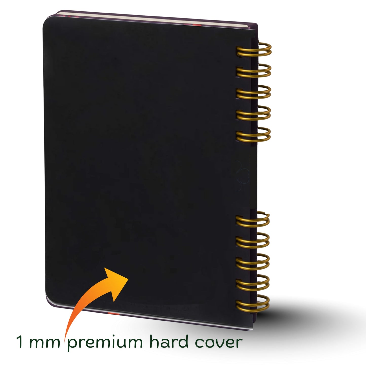 Premium Customizable A5 Diary | Personalized with Name, Photo | Golden metal wiro bound Diary