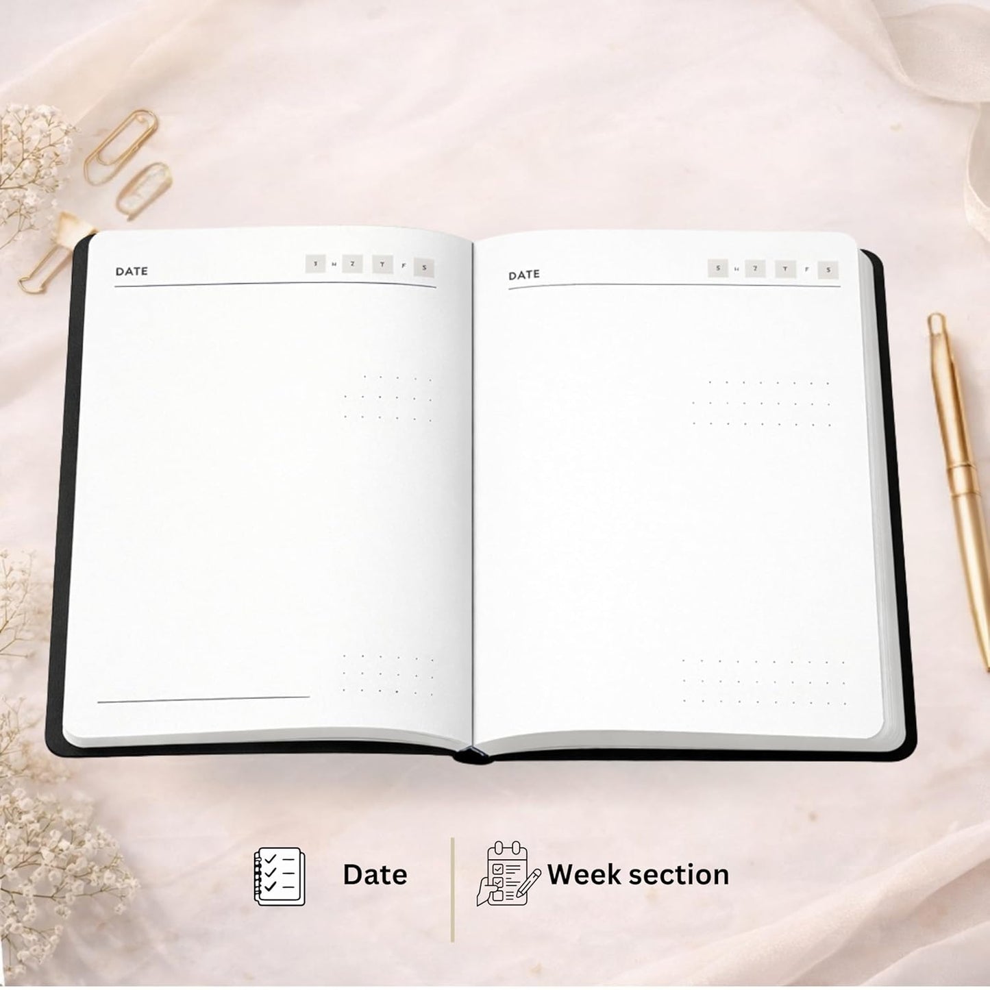 Personalised A5 Diary with Photo and Custom Text, Spiral Bound, Hardbound Waterproof Cover, 160 Pages, Daily and Yearly Planner (Multicolour Aesthetic, Plain, Hardbound)