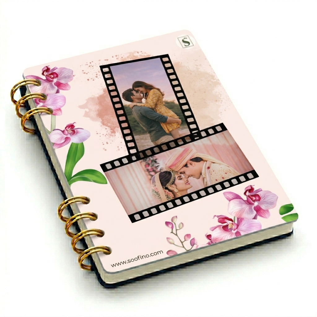Personalised A5 Diary with Photo and Custom Text, Spiral Bound, Hardbound Waterproof Cover, 160 Pages, Daily and Yearly Planner (Multicolour Aesthetic, Plain, Hardbound)
